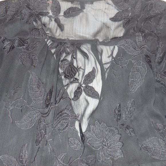 Dress button-down NWT fit & flare long sleeve bellow knee chiffon floral - Picture 8 of 9